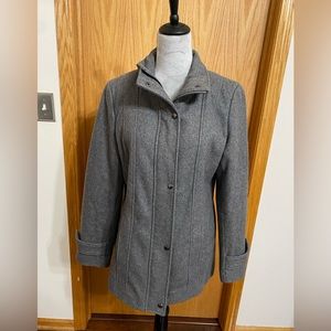 Calvin Klein Women’s Gray Snap & Zip Wool Blend Coat Size Unknown
